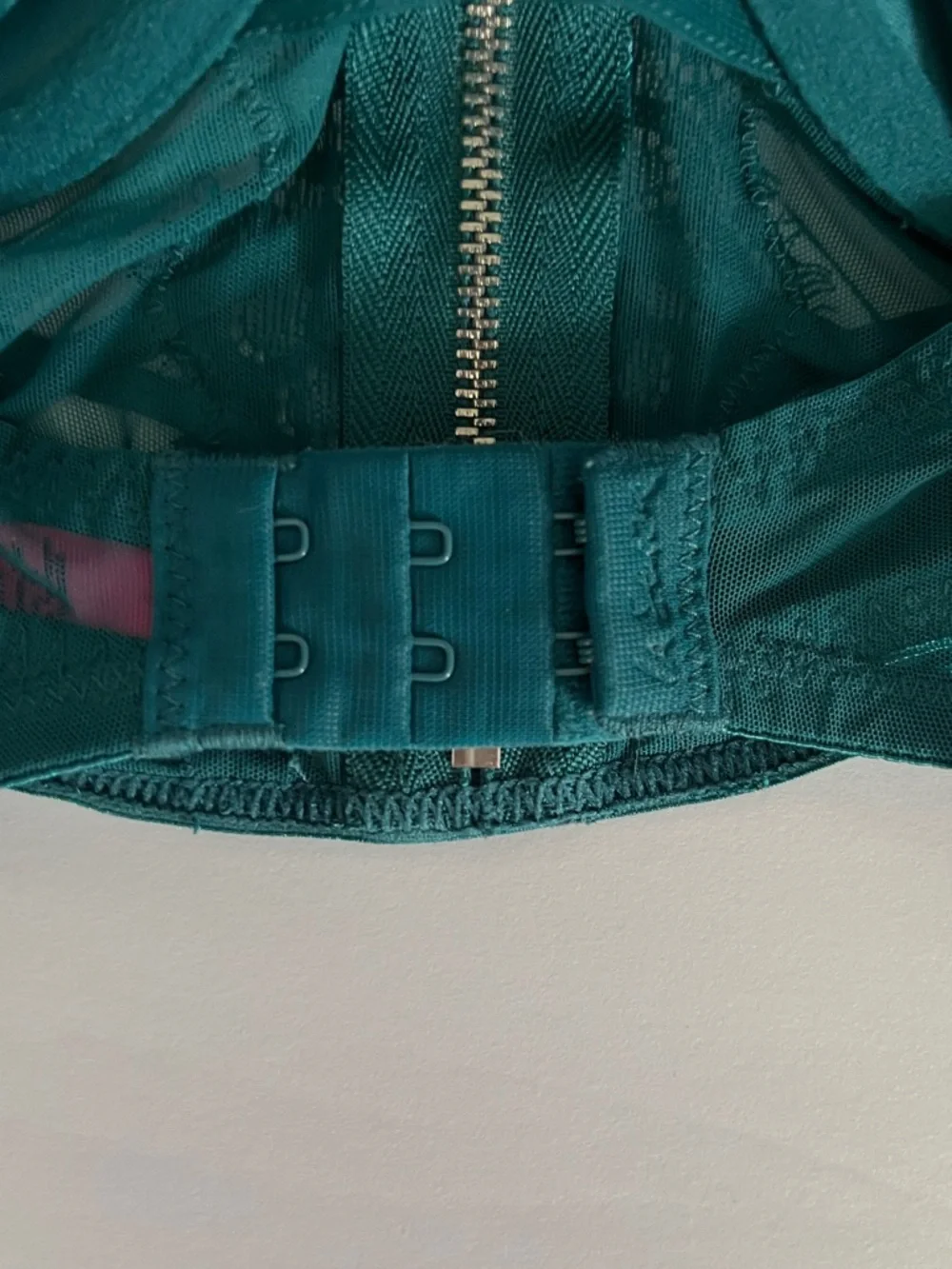 La SENZA Beyond Sexy Floral Lace+Mesh Demi Cup Bustier Bra in Emerald Green 34C - Picture 9 of 11